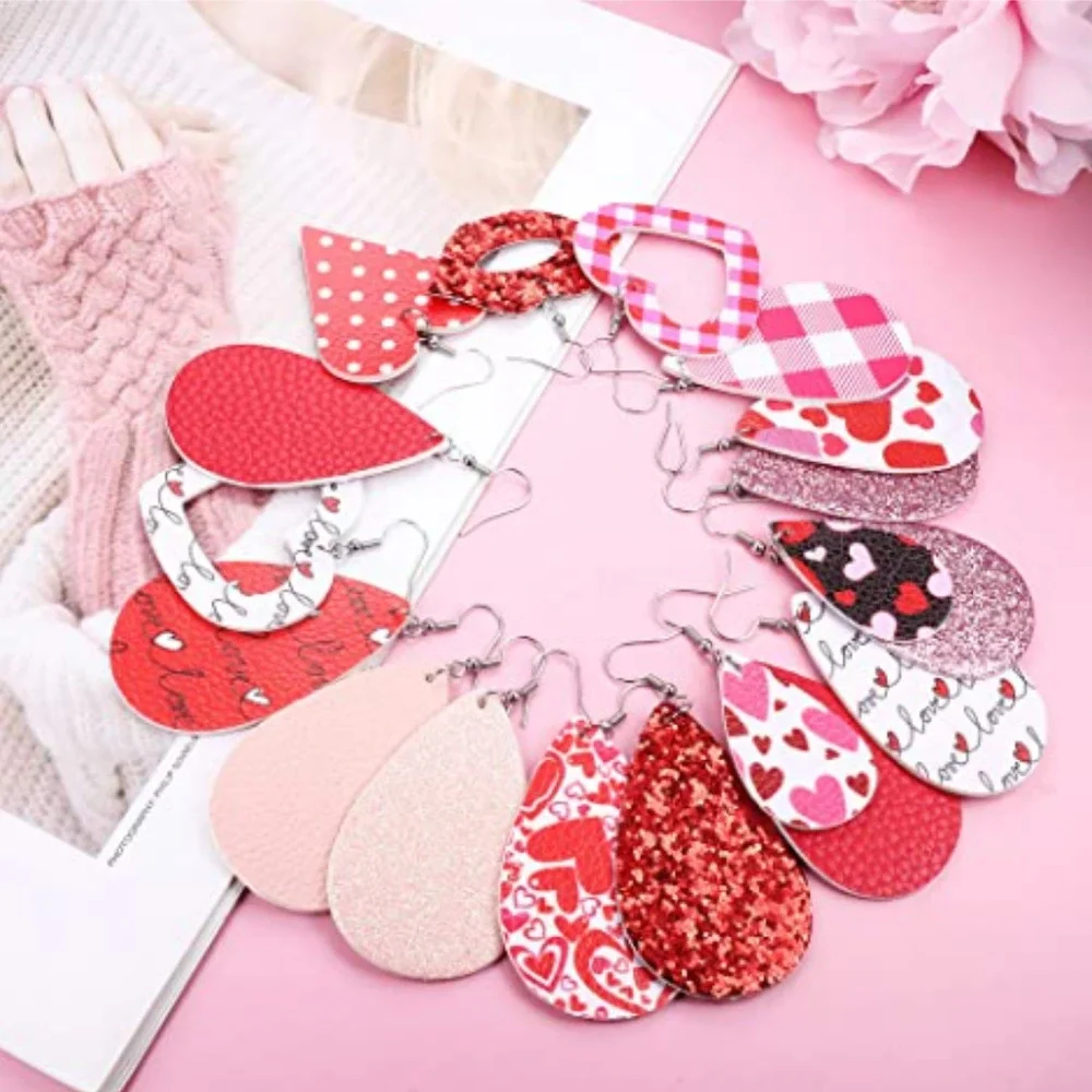 5/$25 RED Glitter Earrings Heart Shaped Earrings Valentines Day RESTOCKED - Picture 3 of 6